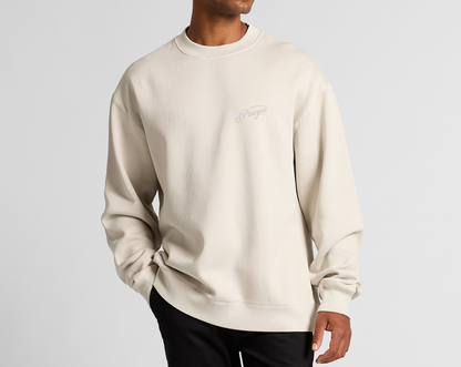 EMBROIDERED LOGO WASHED CREWNECK